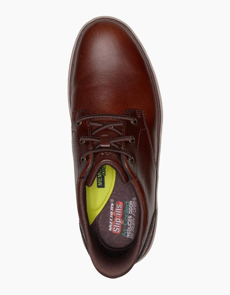 Skechers Burkett Lonzo Leather Men's Brown Leather Lace-Up Shoes