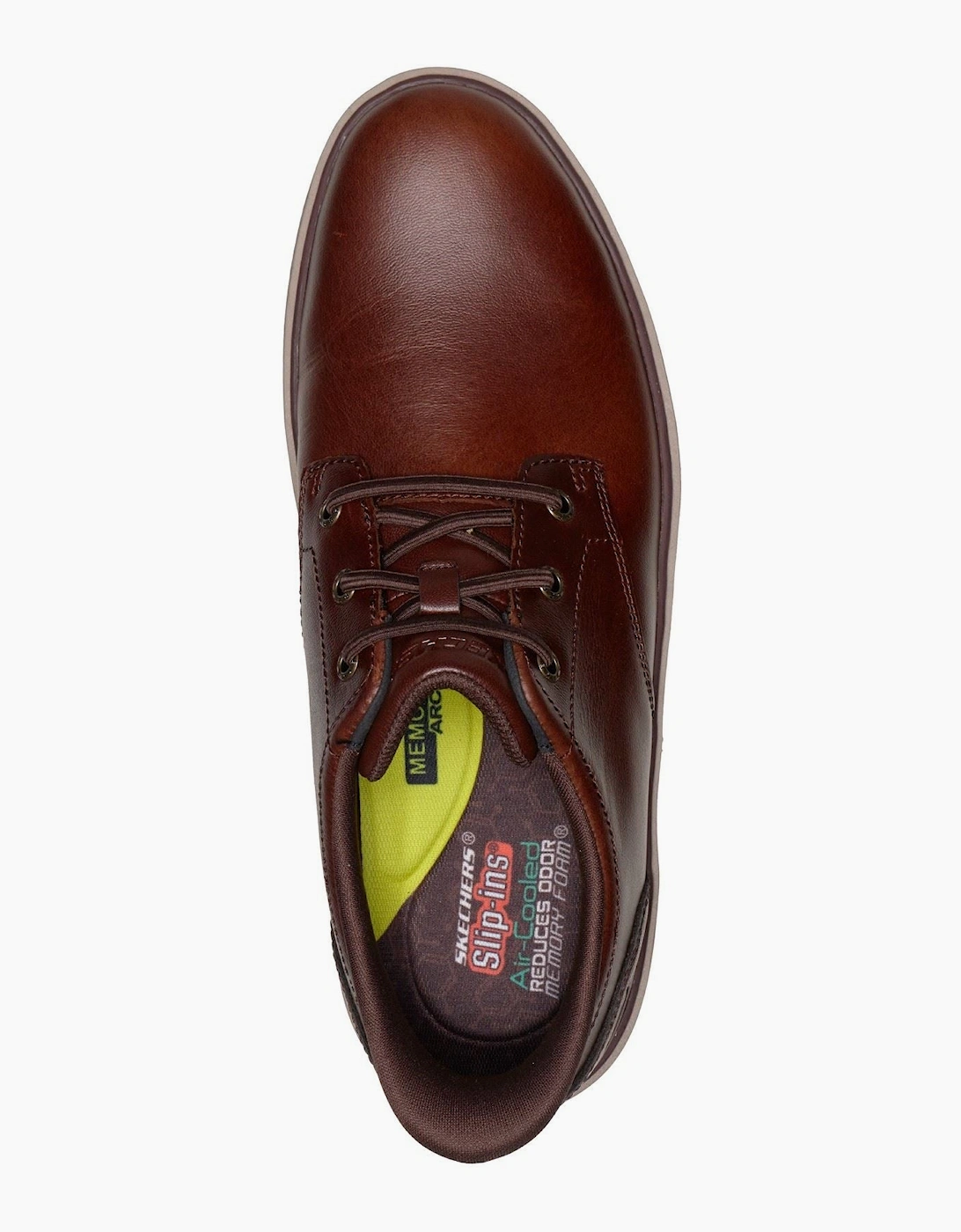 Skechers Burkett Lonzo Leather Men's Brown Leather Lace-Up Shoes