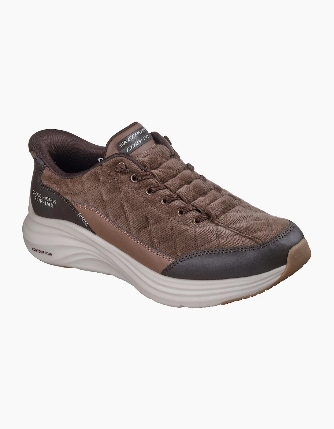 Skechers Contour Foam Cordelux Textile Men's Brown Cozycord/Pu Trainers