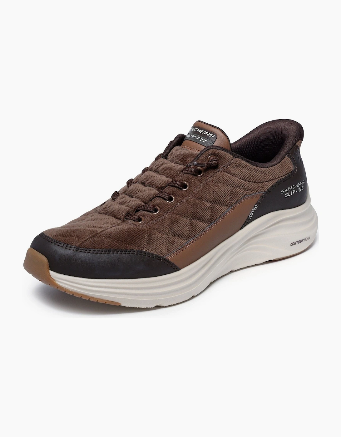 Skechers Contour Foam Cordelux Textile Men's Brown Cozycord/Pu Trainers
