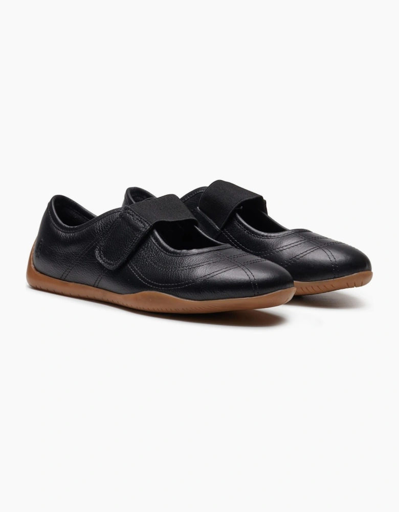 Hush Puppies Juno Sneakerina Leather Women's BLACK Flats