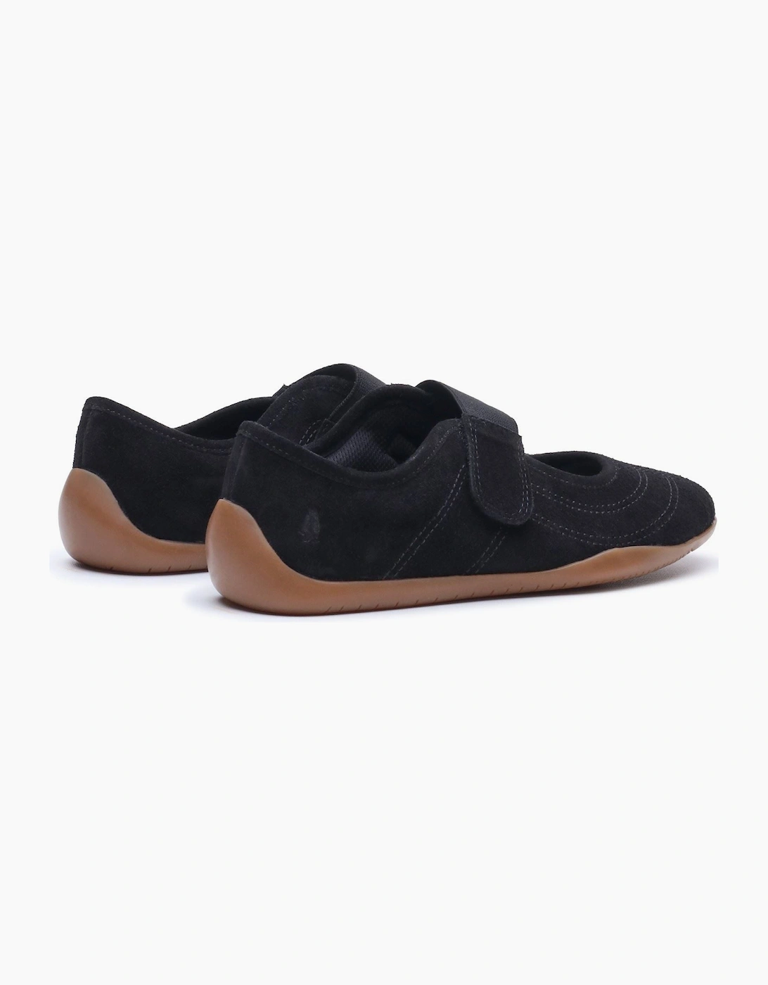 Hush Puppies Juno Suede Sneakerina Leather Women's Black Flats