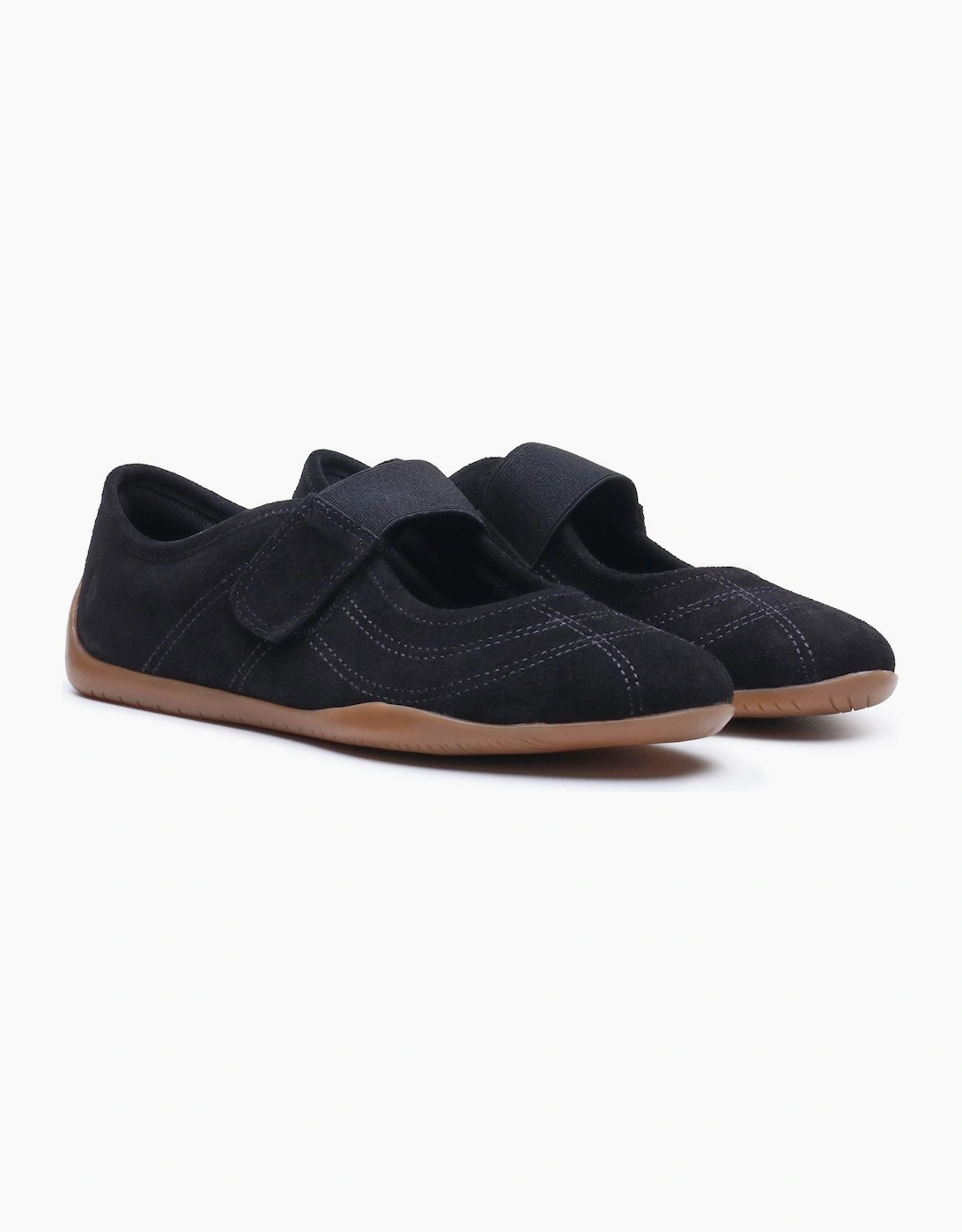 Hush Puppies Juno Suede Sneakerina Leather Women's Black Flats