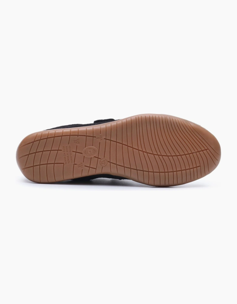 Hush Puppies Juno Suede Sneakerina Leather Women's Black Flats