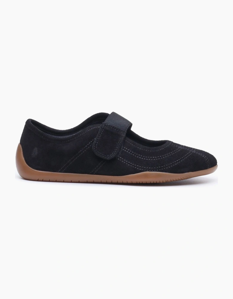 Hush Puppies Juno Suede Sneakerina Leather Women's Black Flats