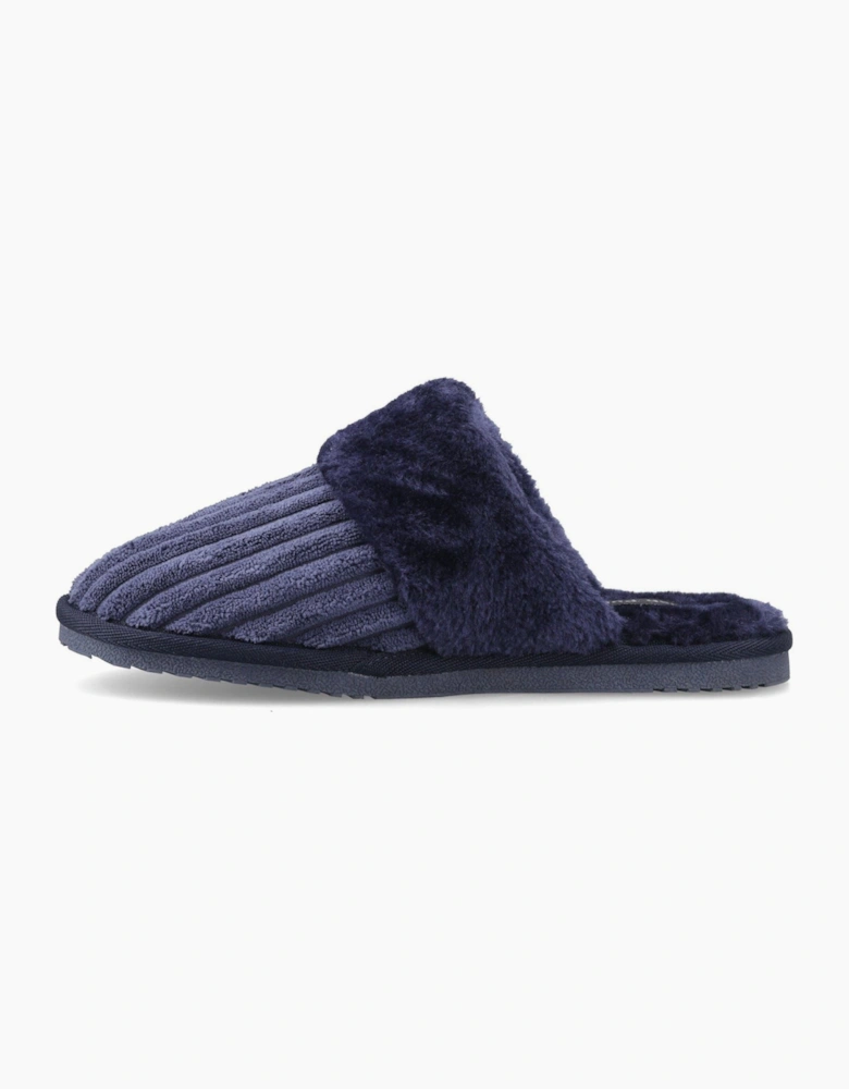 Hush Puppies Arianna Cord Polyester Women's Navy Slippers