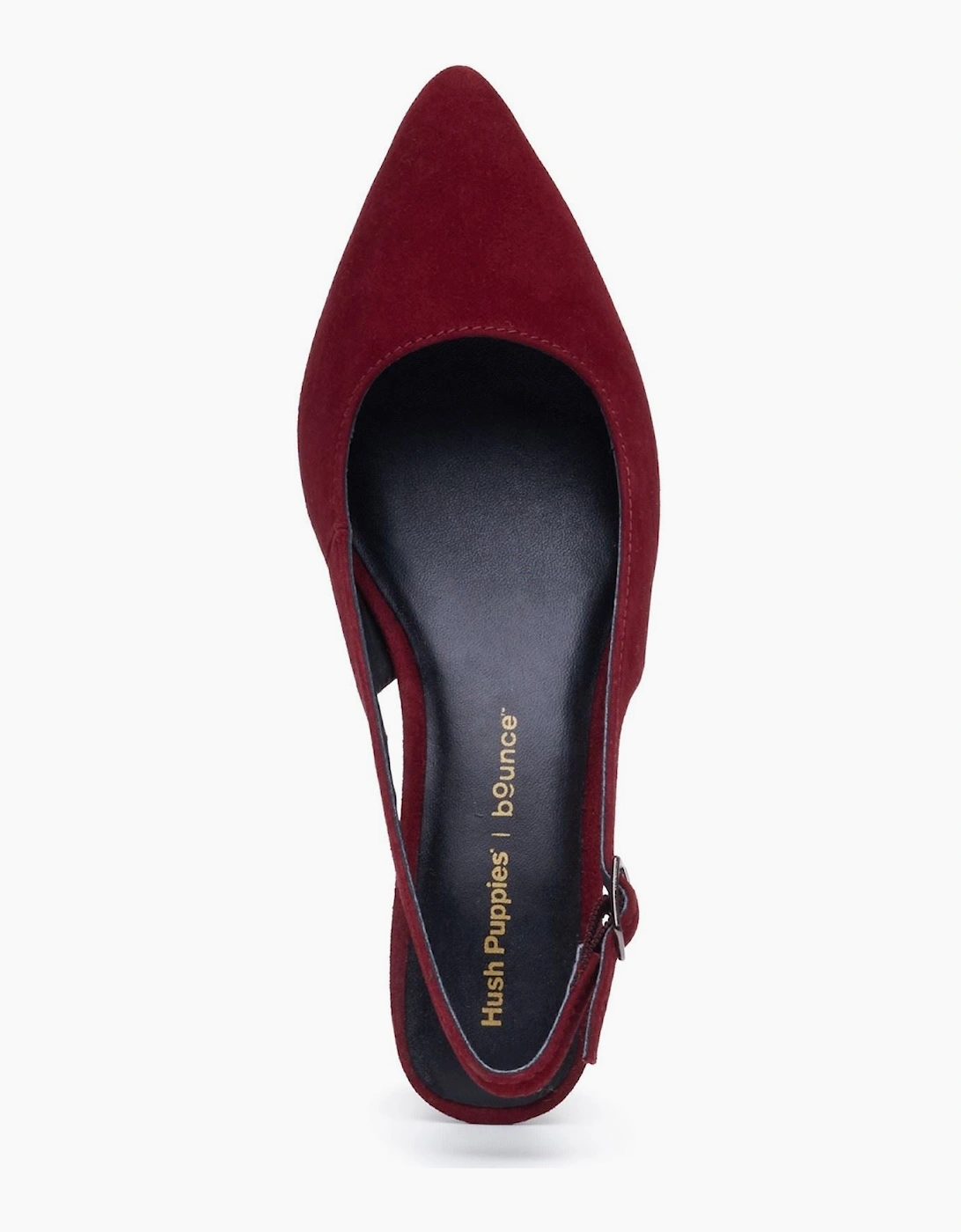 Hush Puppies Nahla Buckle Kitten Heel Women's Bordeaux Pointy Slingback Shoes