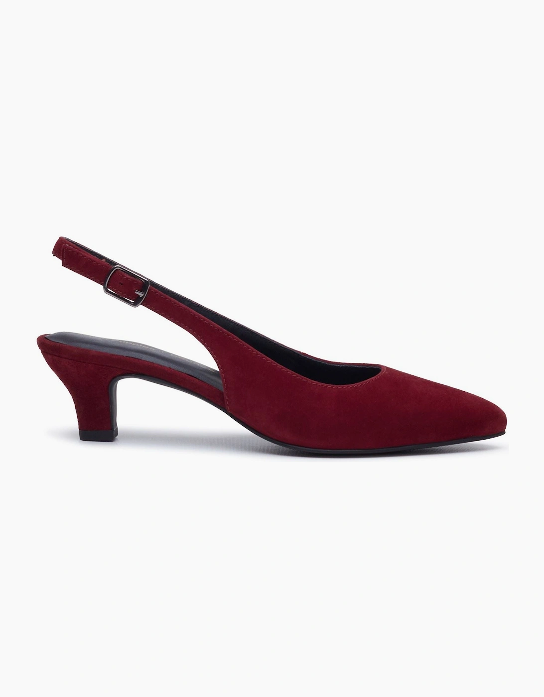 Hush Puppies Nahla Buckle Kitten Heel Women's Bordeaux Pointy Slingback Shoes