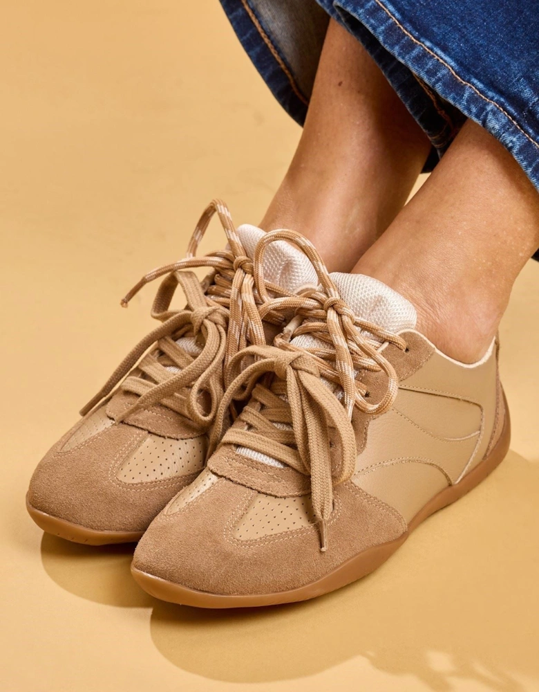 Hush Puppies Jovie Leather Women's LIGHT TAN Trainers