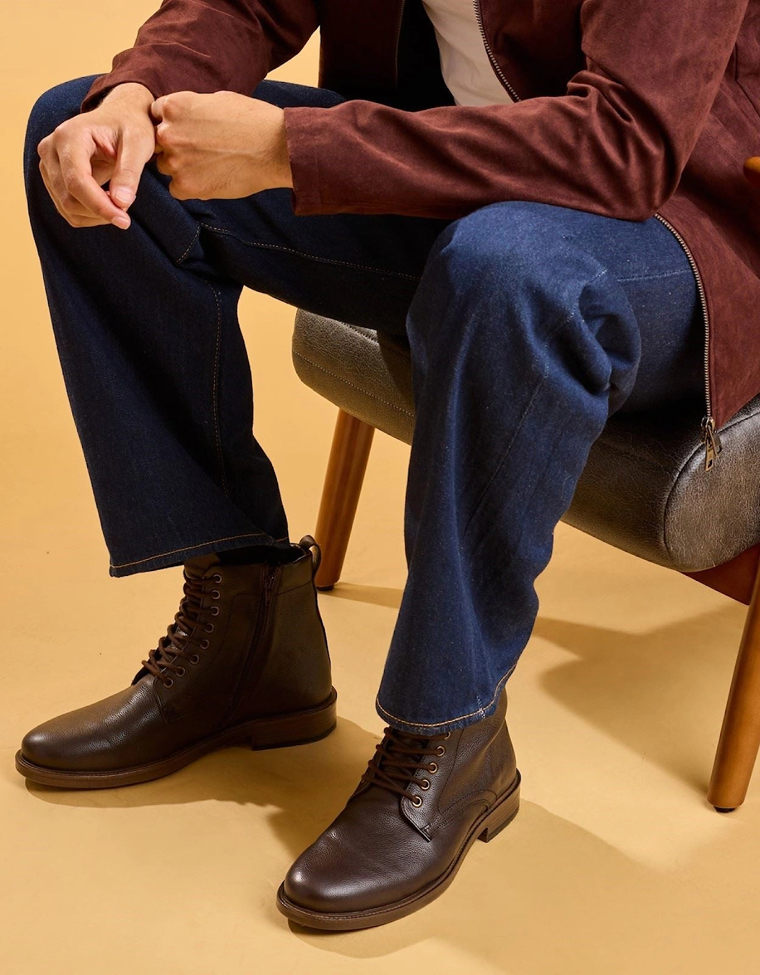 Hush Puppies Irwin Leather Men's BROWN Ankle Boots