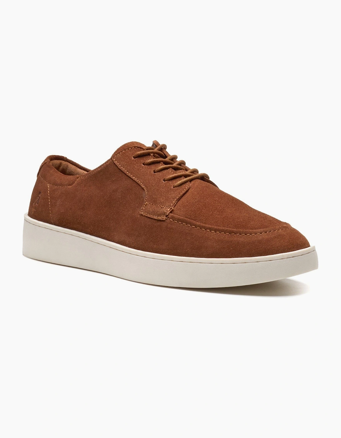 Hush Puppies Men's Brown Riven Lace Up Leather Tan Lace-Up Shoes - Size 12