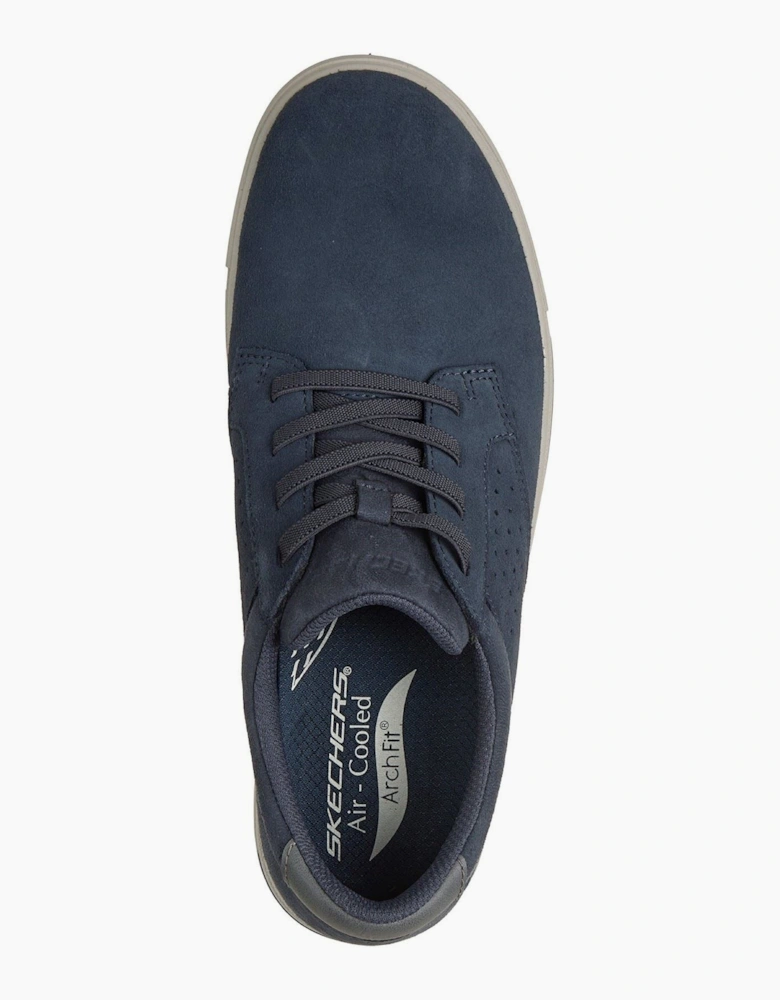 Skechers Arch Fit Solano 2.0 Rey Leather Men's Navy Suede Lace-Up Shoes