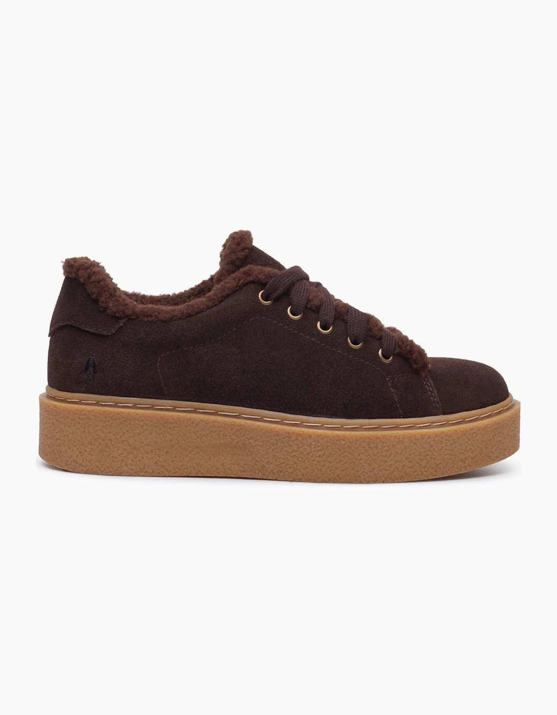Hush Puppies Brinlee Fur Suede Women's BROWN Trainers