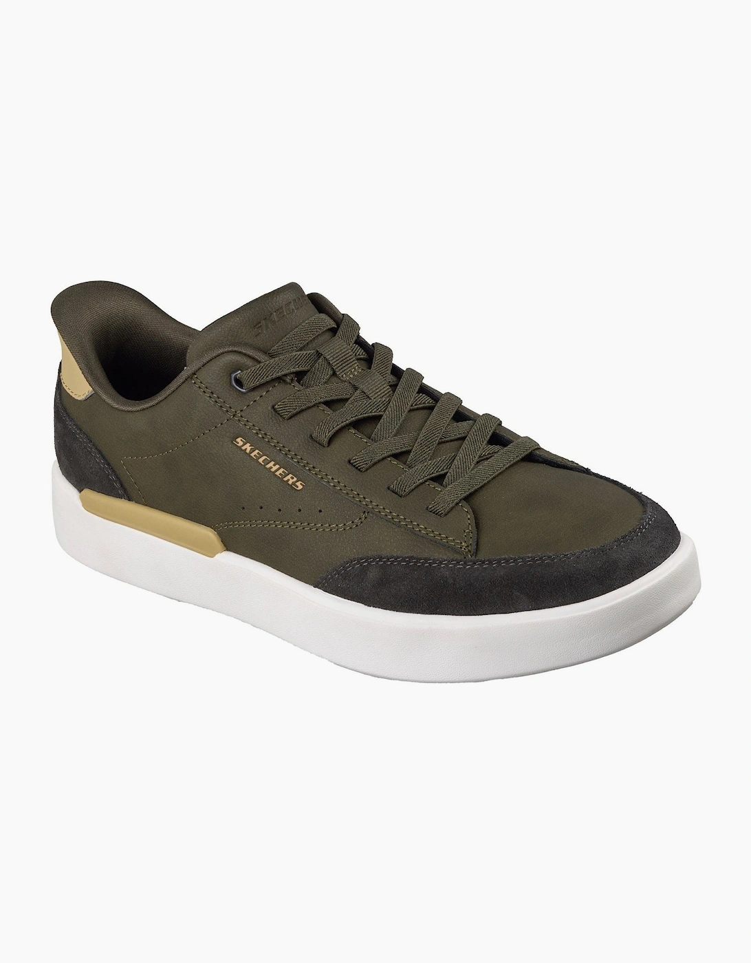 Skechers Verloma Radical Men's Olive Synthetic / Suede Trainers, 6 of 5