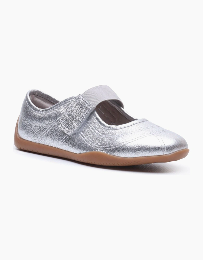 Hush Puppies Juno Sneakerina Leather Women's SILVER Flats