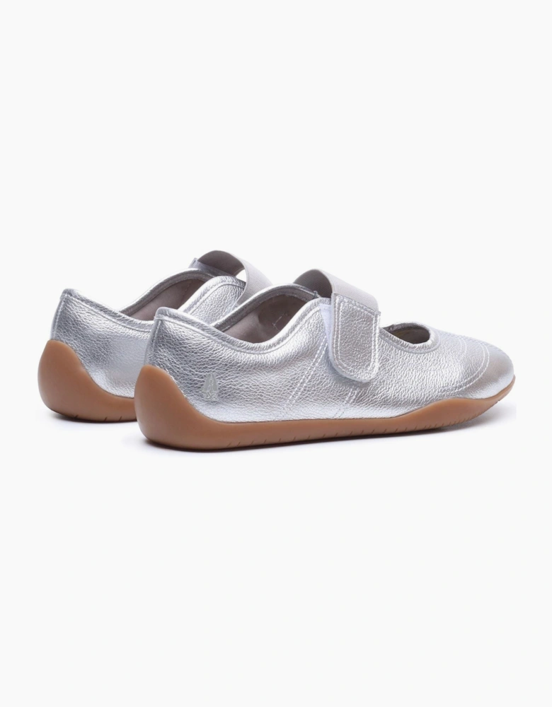 Hush Puppies Juno Sneakerina Leather Women's SILVER Flats