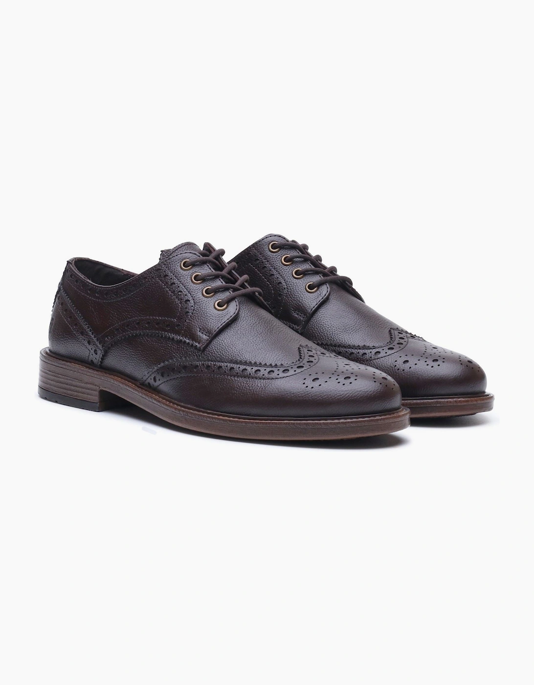 Hush Puppies Isaac Leather Men's BROWN Brogues Shoes