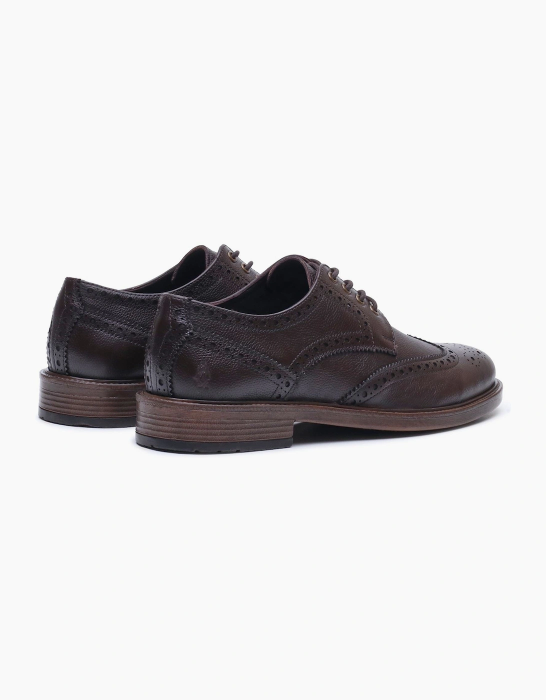 Hush Puppies Isaac Leather Men's BROWN Brogues Shoes