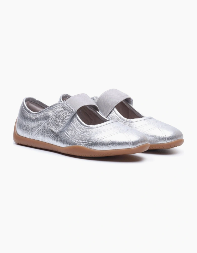 Hush Puppies Juno Sneakerina Leather Women's SILVER Flats
