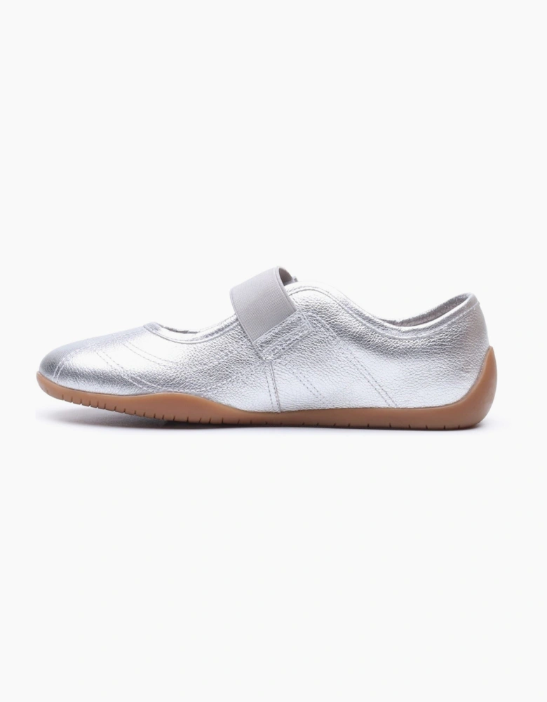 Hush Puppies Juno Sneakerina Leather Women's SILVER Flats