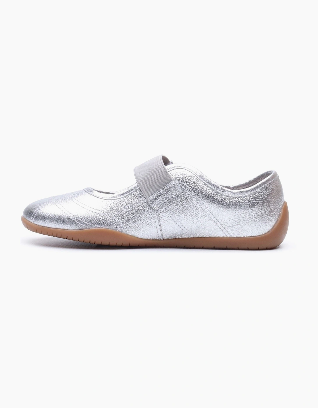 Hush Puppies Juno Sneakerina Leather Women's SILVER Flats