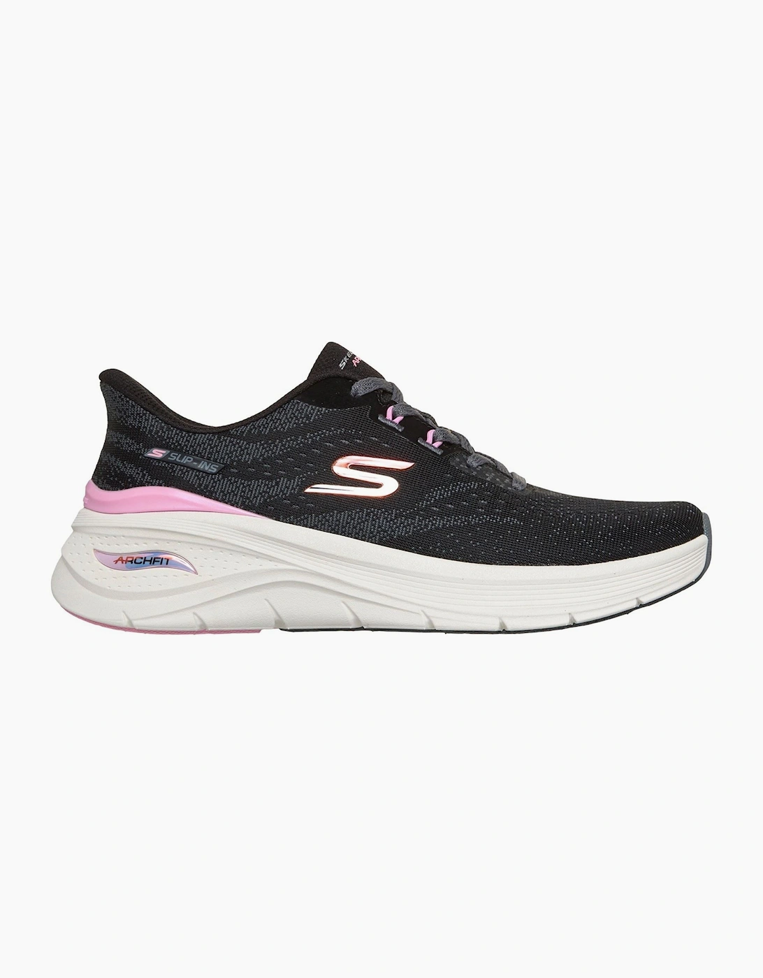 Skechers Arch Fit 3.0 Textile Women's Black Mesh/Multi Trim Trainers