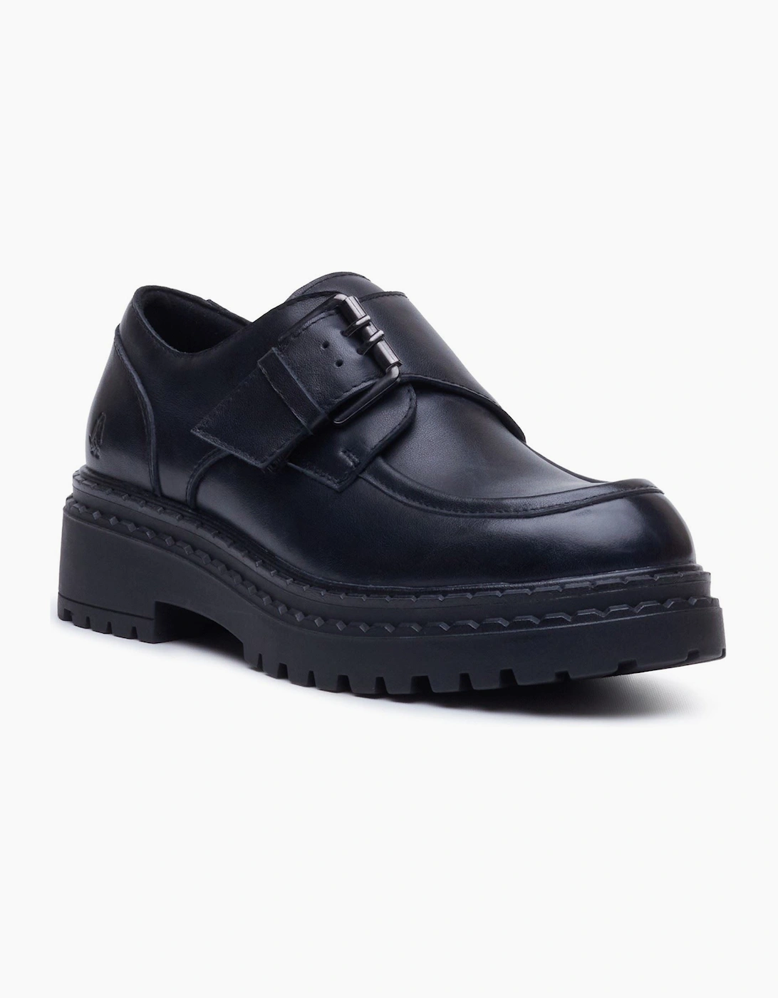 Hush Puppies Women's Black Orla Monk Leather Loafers - Size 5