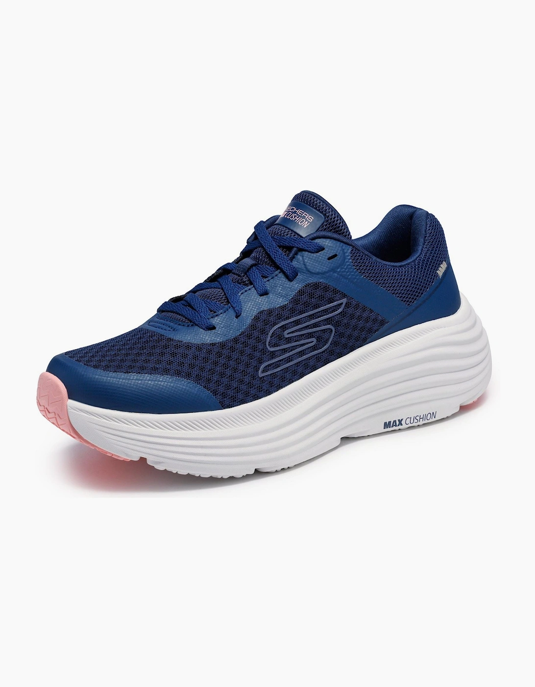 Skechers Max Cushioning Endeavour Women's Navy Synthetic/Pink Trim Trainers