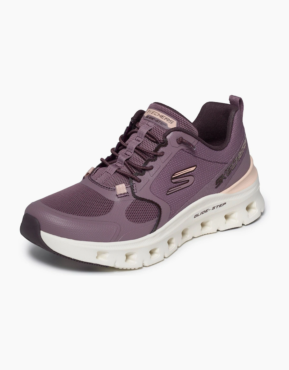 Skechers Glide-Step Pro Textile Women's Plum Mesh/Synthetic/Peach Trim Trainers