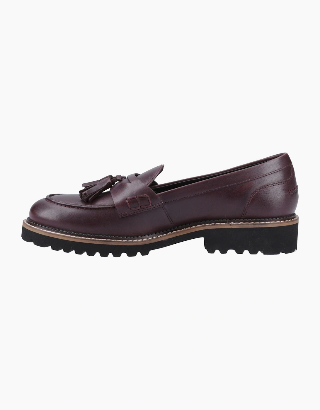 Hush Puppies Ginny Leather Women's Plum Wide Fit Loafers