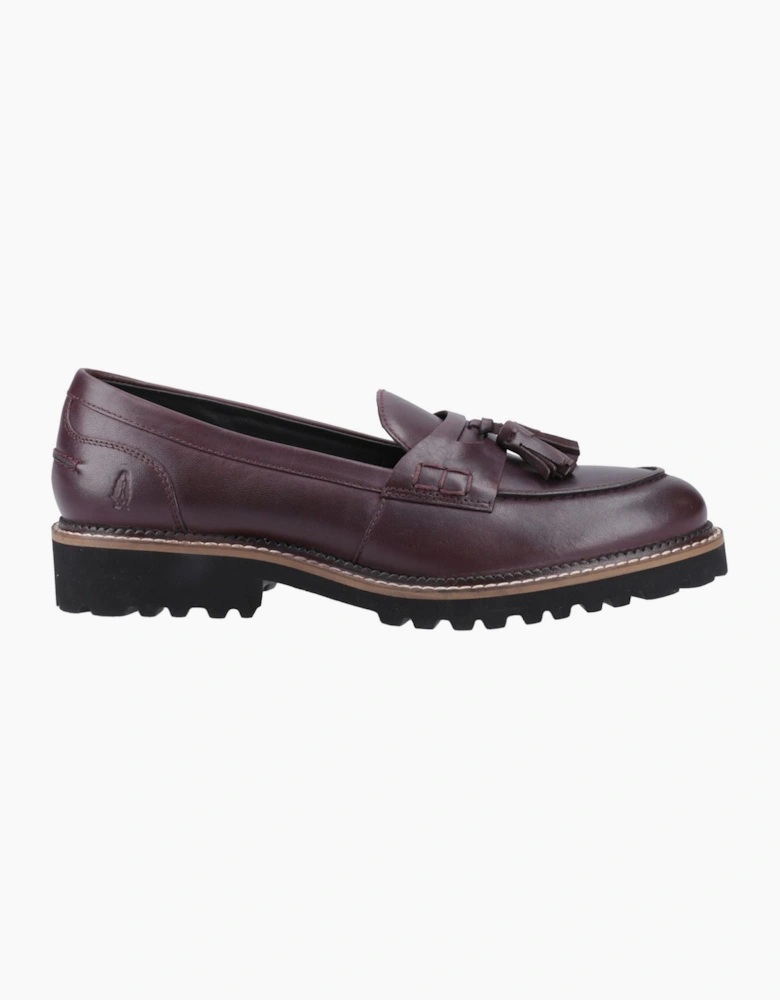 Hush Puppies Ginny Leather Women's Plum Wide Fit Loafers