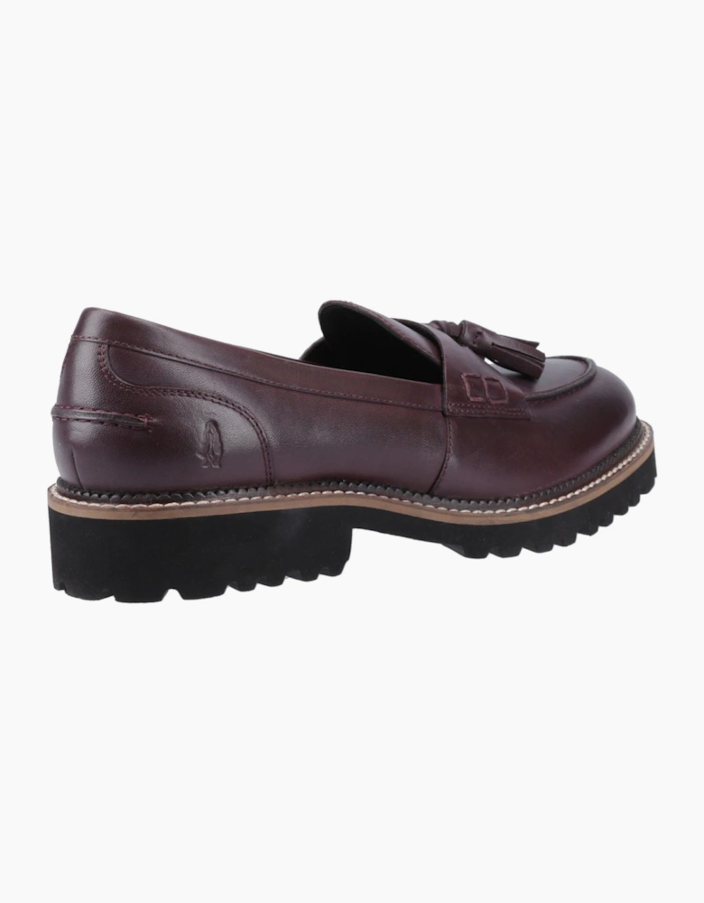 Hush Puppies Ginny Leather Women's Plum Wide Fit Loafers