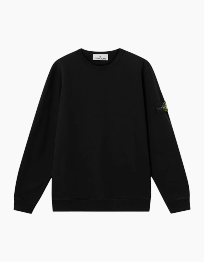 Stone Island Brushed Organic Cotton Black Sweatshirt