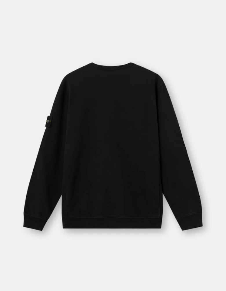 Stone Island Brushed Organic Cotton Black Sweatshirt