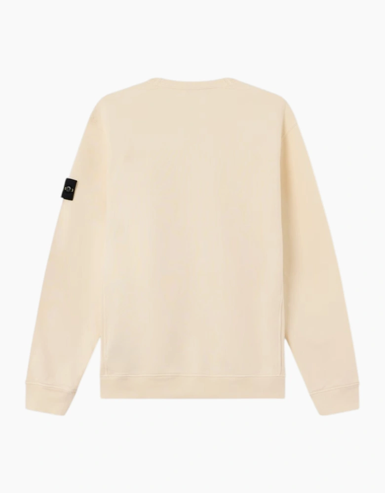 Stone Island Brushed Cotton Ivory White Sweatshirt