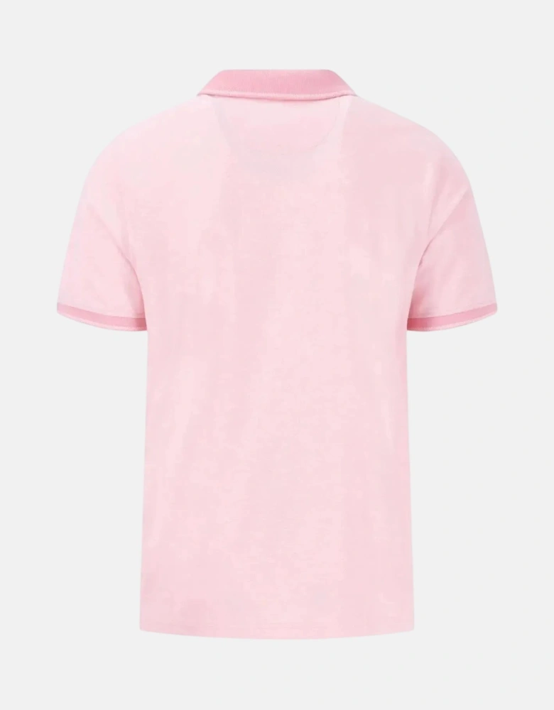 Two Tone Pique Polo Shirt Peony