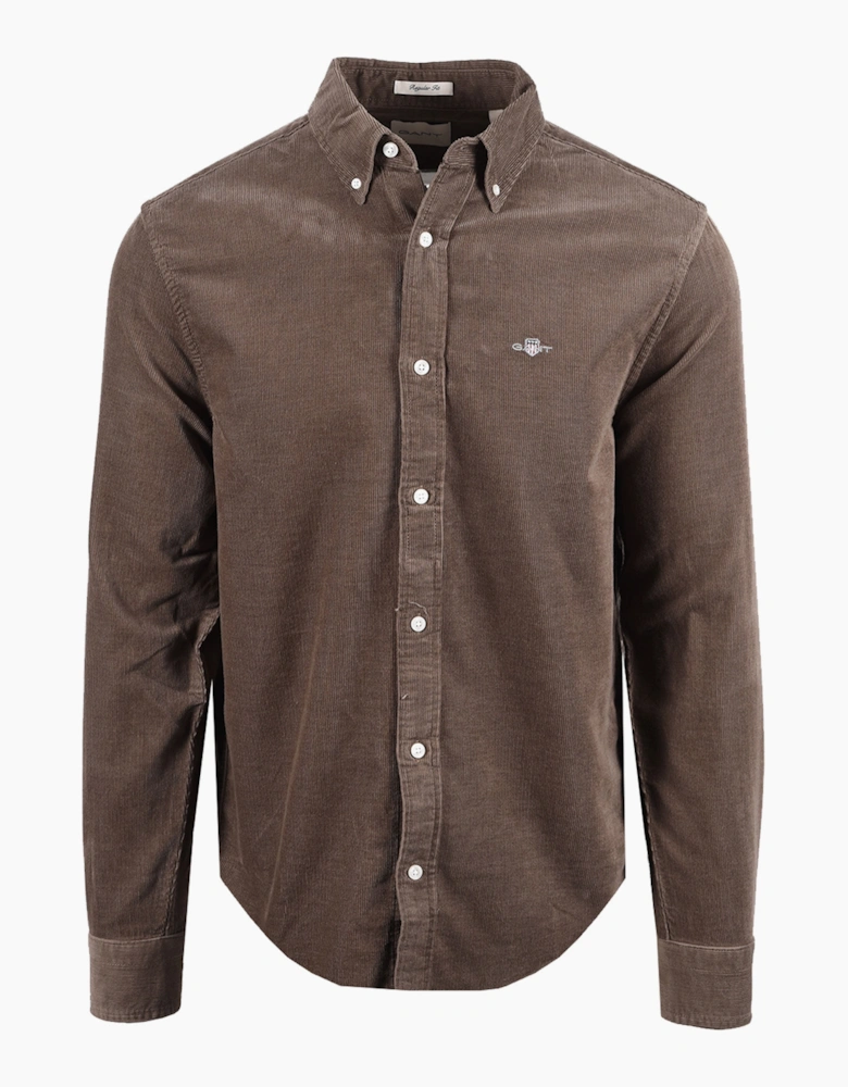 GANT REG FIT CORD SHIRT FADED TAUPE