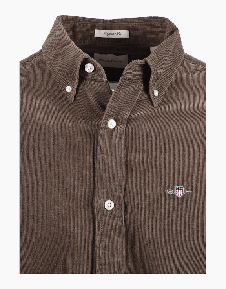 GANT REG FIT CORD SHIRT FADED TAUPE