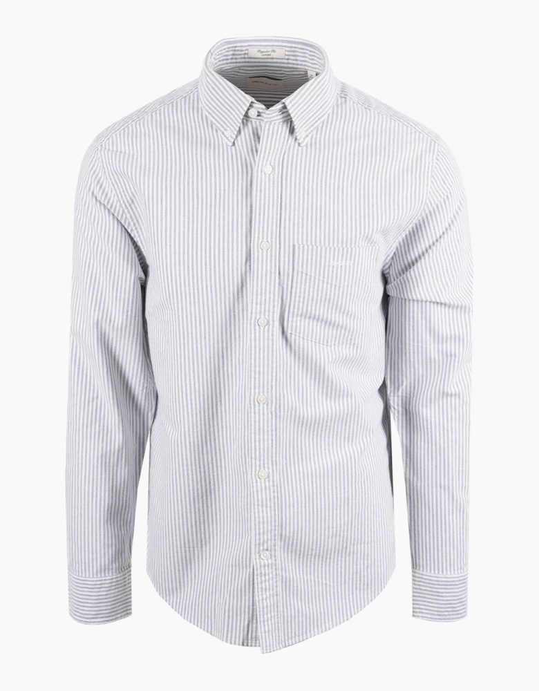 GANT REG FIT BRUSHED OXFORD STRIPE SHIRT CRISP BLUE