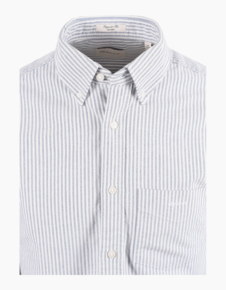 GANT REG FIT BRUSHED OXFORD STRIPE SHIRT CRISP BLUE