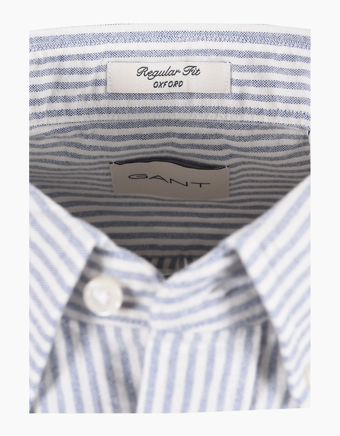 GANT REG FIT BRUSHED OXFORD STRIPE SHIRT CRISP BLUE