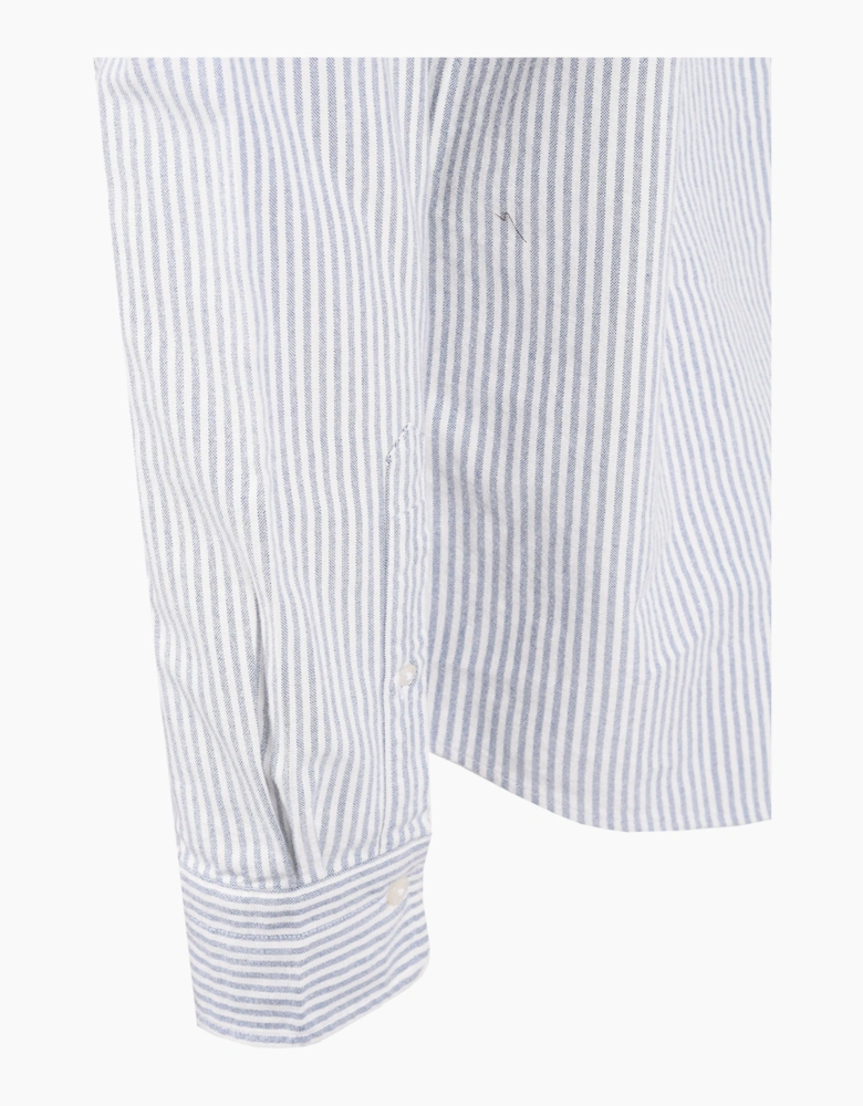 GANT REG FIT BRUSHED OXFORD STRIPE SHIRT CRISP BLUE