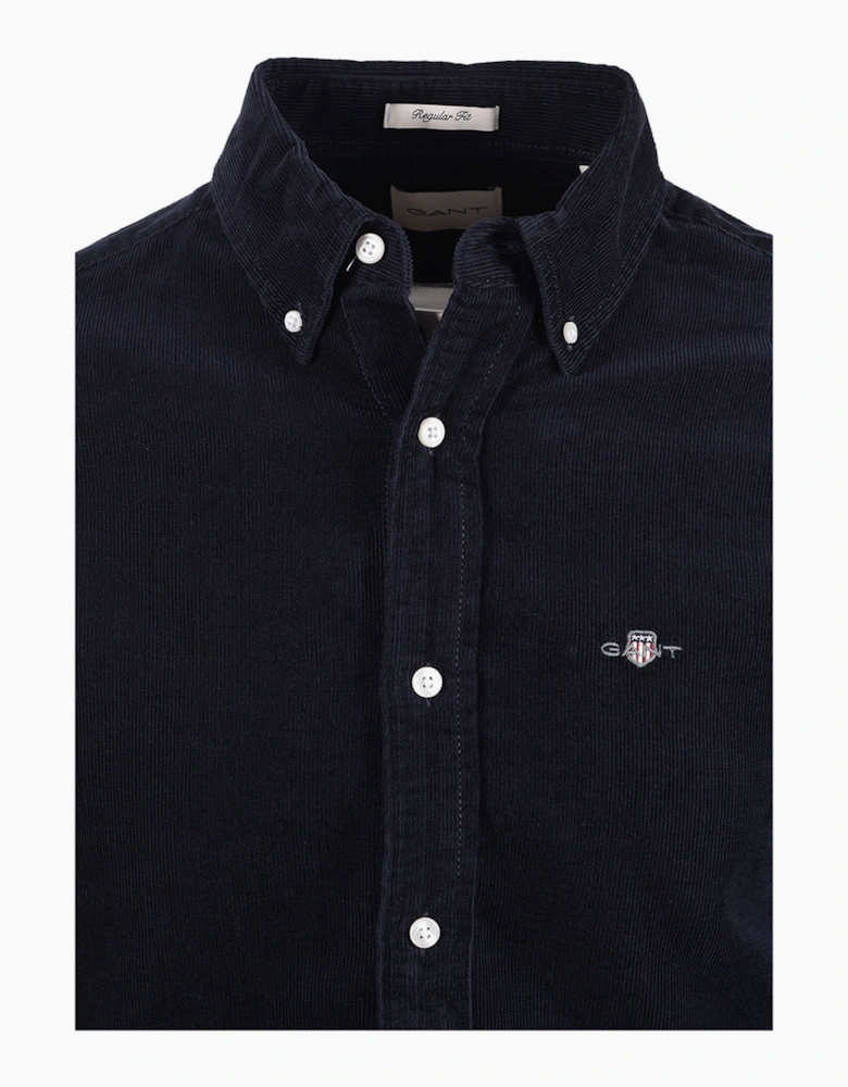 GANT REG FIT CORD SHIRT EVENING BLUE