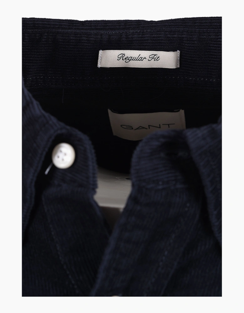 GANT REG FIT CORD SHIRT EVENING BLUE
