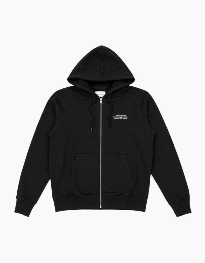 Wood Wood WW Ian Black Zipper Hoodie