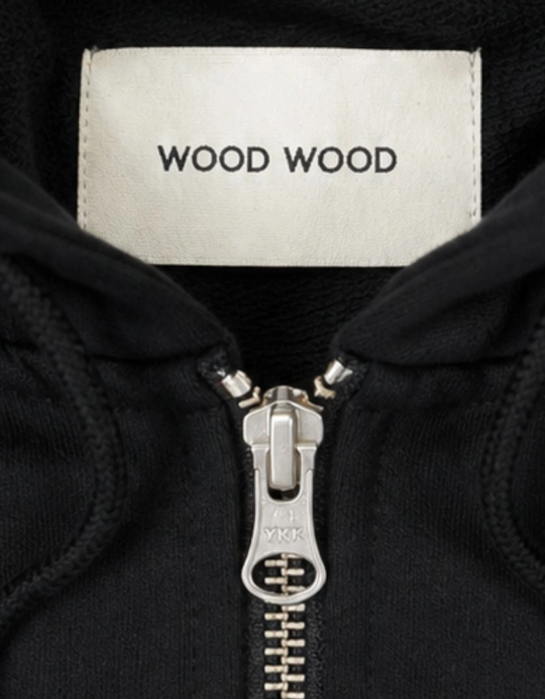 Wood Wood WW Ian Black Zipper Hoodie