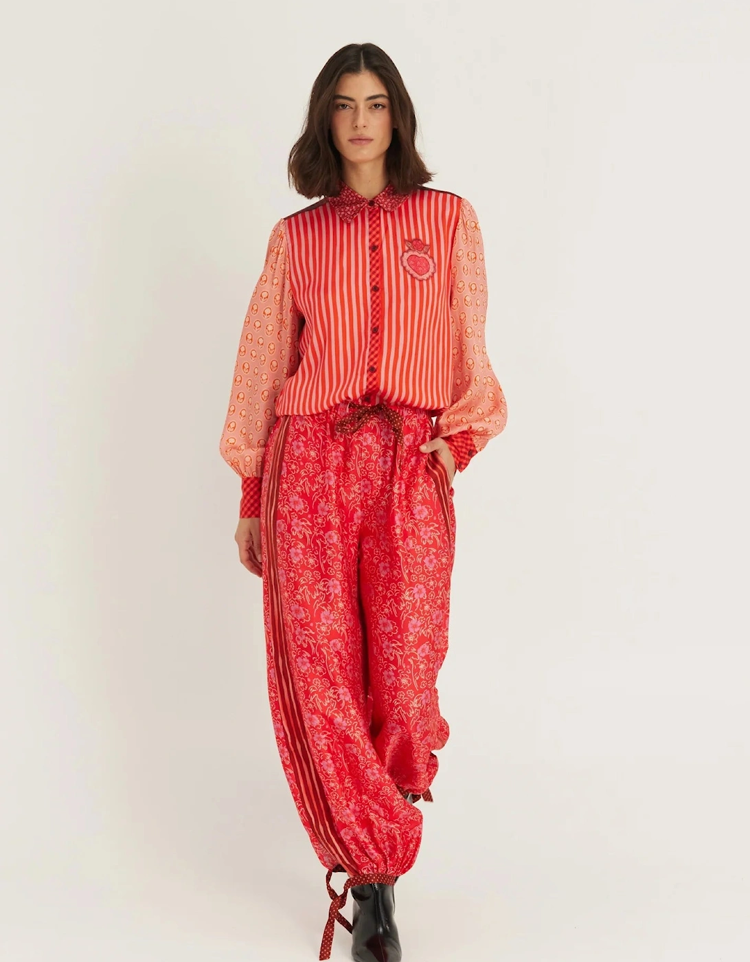 ME369 Sola red aura printed puff sleeve blouse, 7 of 6