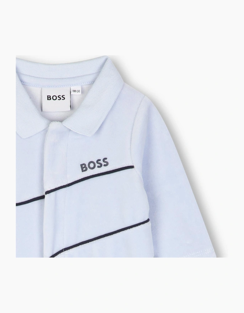 BOSS NB PALE BLUE BABY GROW +GIFT BOX J53288