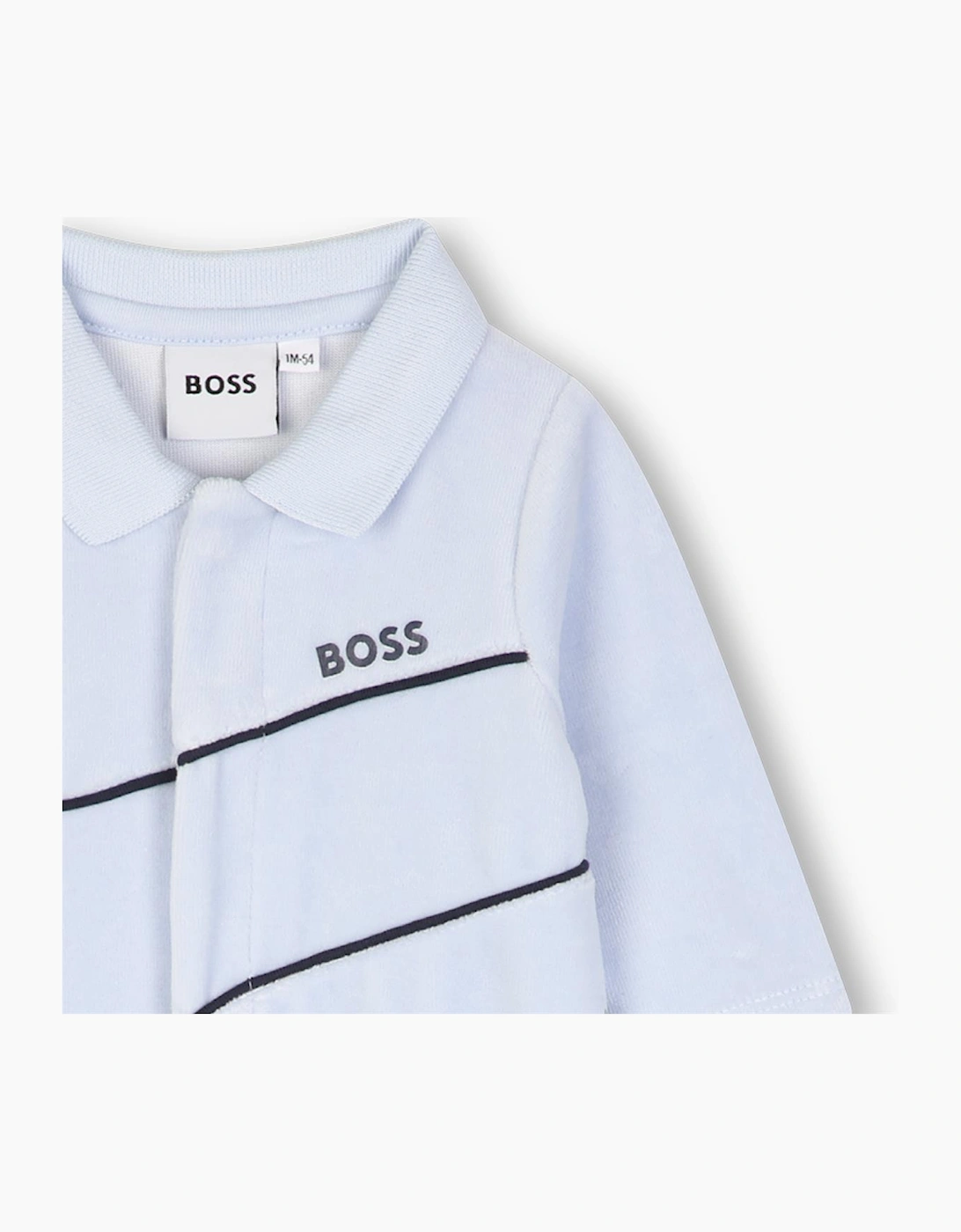 BOSS NB PALE BLUE BABY GROW +GIFT BOX J53288