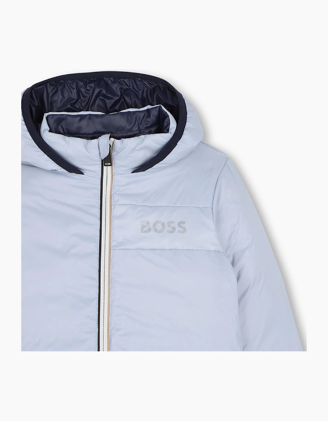 BOSS BOY NAVY/PALE BLUE REVERSIBLE PUFFER JACKET J53439